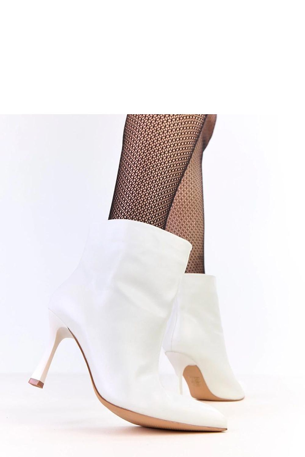 Close-up view of Solea eco-friendly leather ankle boots highlighting the slim pointed toe and 9cm heel in luxurious style.