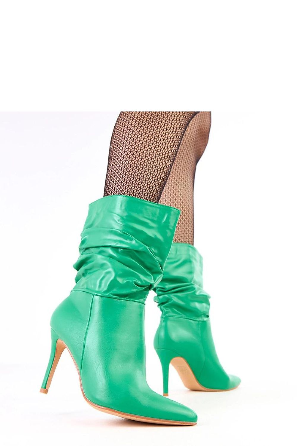 Solea eco-leather ankle boots showcasing a trendy ruched upper and feminine pointed toe, elevating your elegance with a 9.5cm stiletto heel.