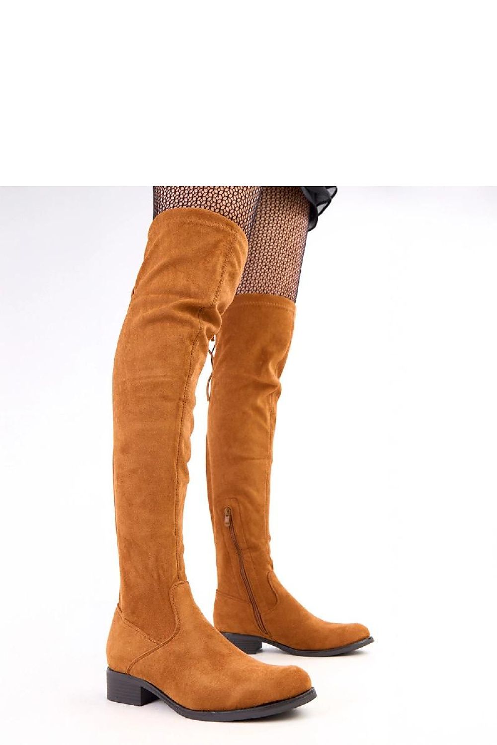 Elegant Solea over-the-knee suede boots in eco-leather, showcasing a 59 cm shaft for warmth and style.