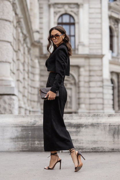 Chic WARRIS Bronze Women's Blazer and Skirt Ensemble by LaBalancia, perfect for both office wear and special events.