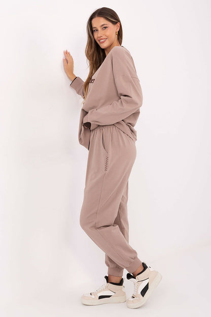 Chic look of Relevance women's cotton tracksuit set, highlighting its combination of comfort and sophisticated design.