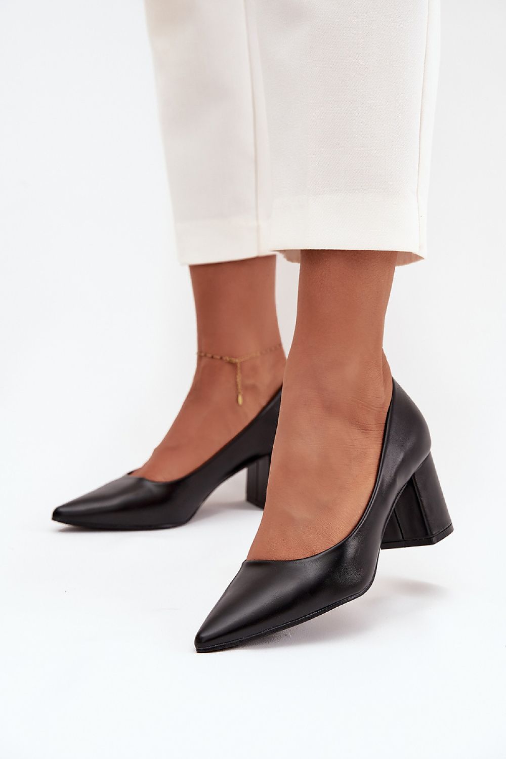 Elegant eco leather block heel pumps for women, 6.5cm height, from Step in Style, perfect for versatile outfits.