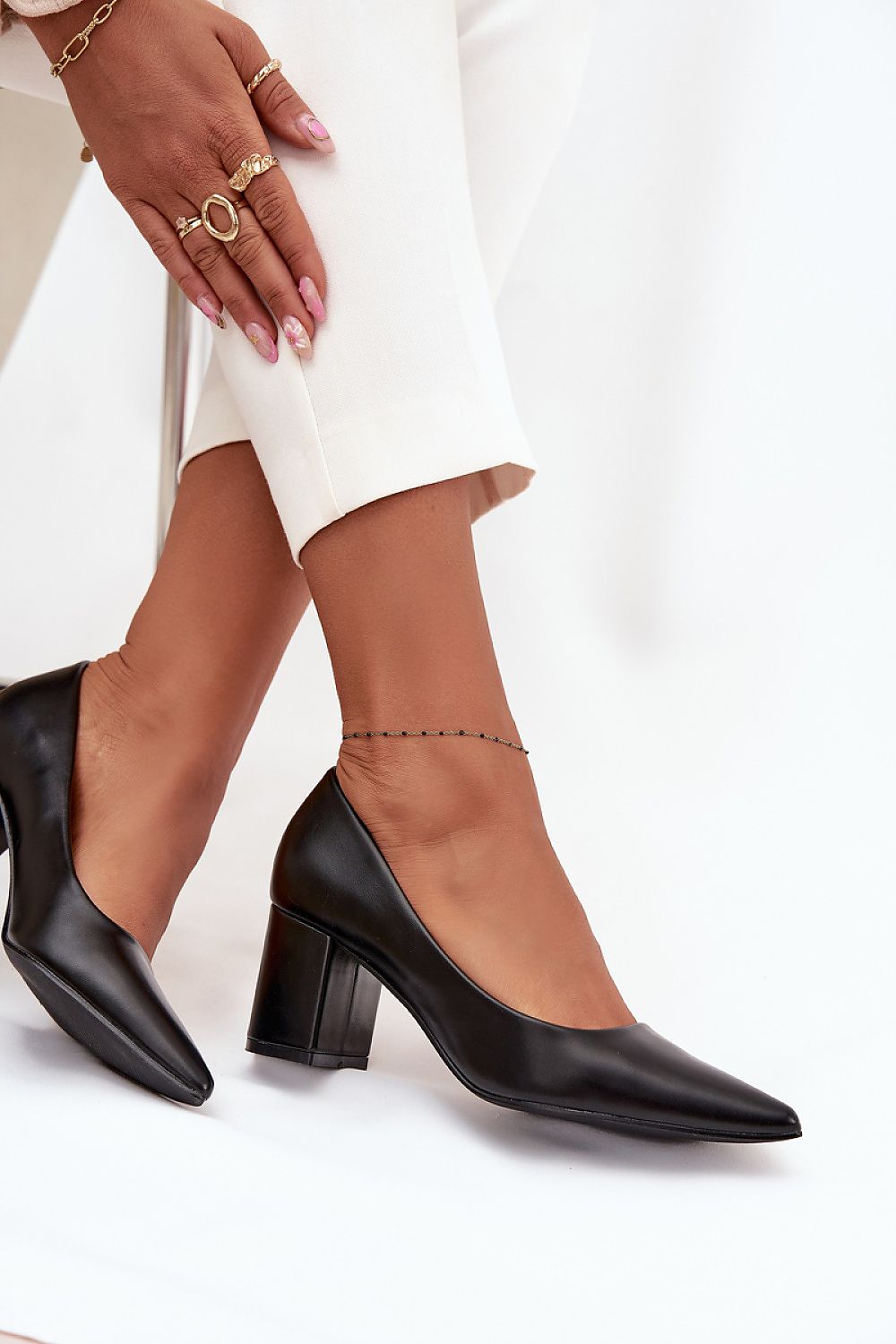 Stylish women's block heel pumps in eco leather, offering timeless fashion and comfort, available from Step in Style.