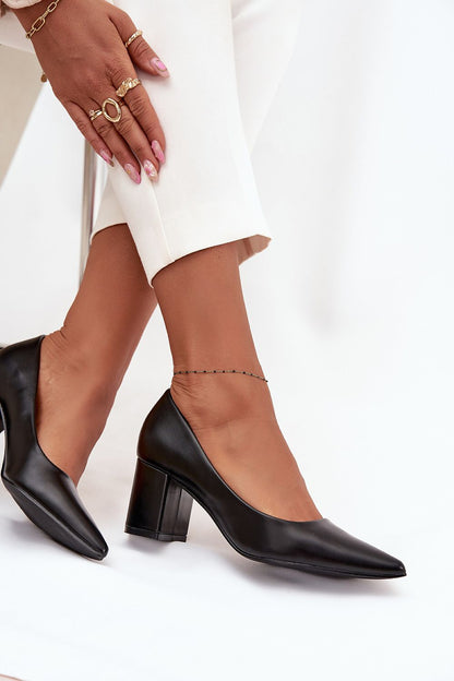 Stylish women's block heel pumps in eco leather, offering timeless fashion and comfort, available from Step in Style.