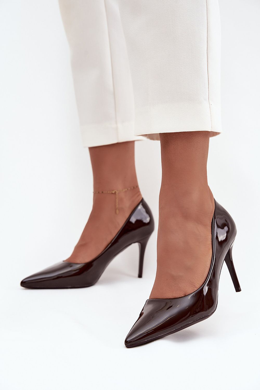 Stylish high heels for women by Step in Style, crafted from high-quality patent eco-leather, perfect for both office wear and special occasions with an 8.5 cm heel.