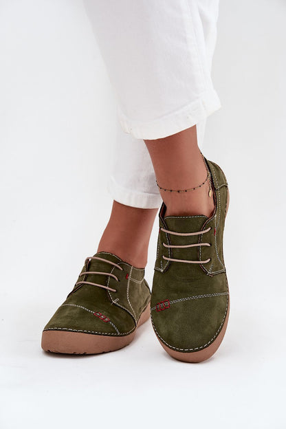 Elegant women's natural leather half shoes by Step in Style, showcasing a classic design with subtle stitching for added sophistication.