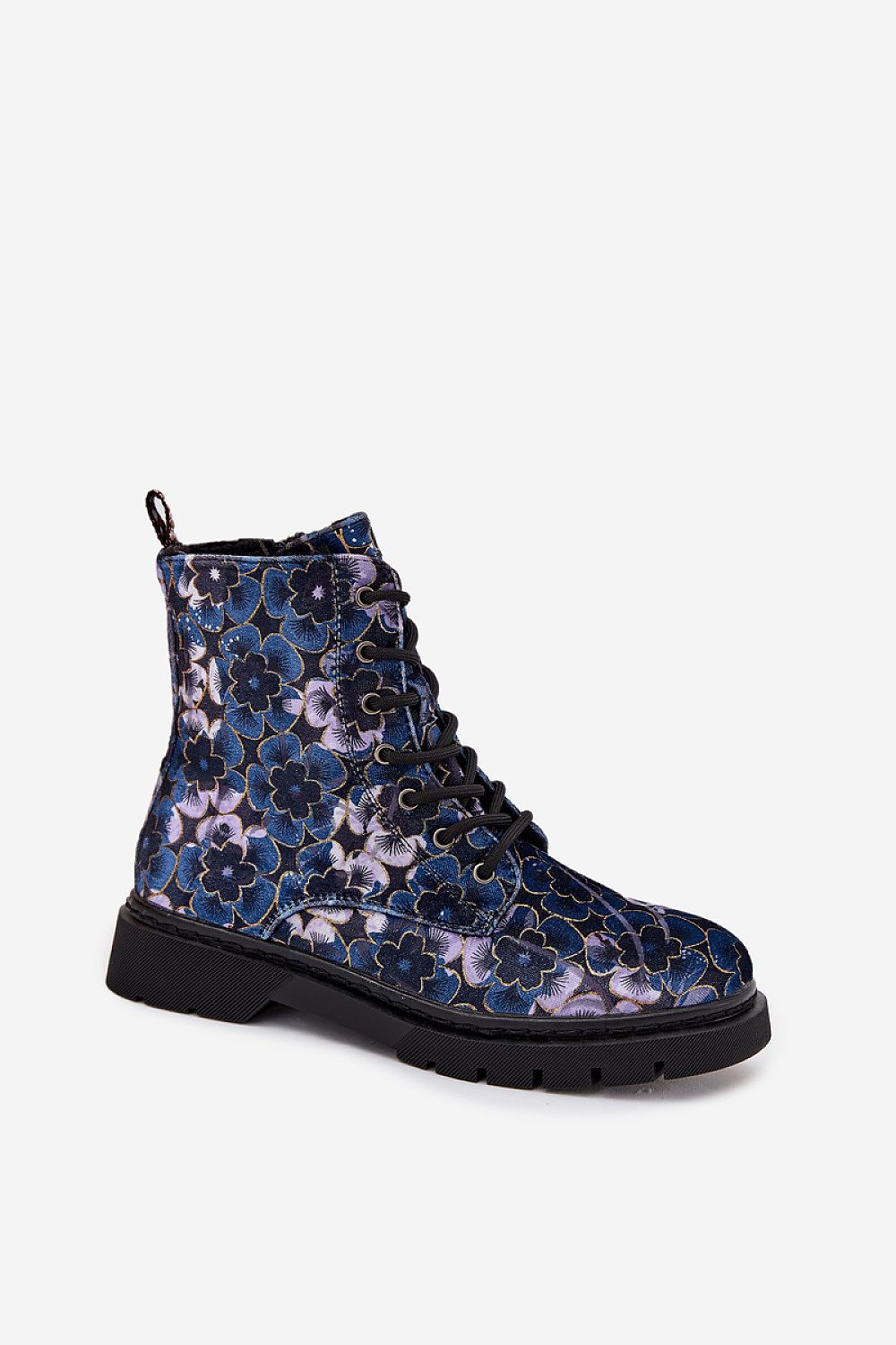 Close-up of Artiker Women's Floral Ankle Boots, featuring intricate flower patterns and a stylish side zipper, designed by Step in Style for a fashionable and comfortable wear.
