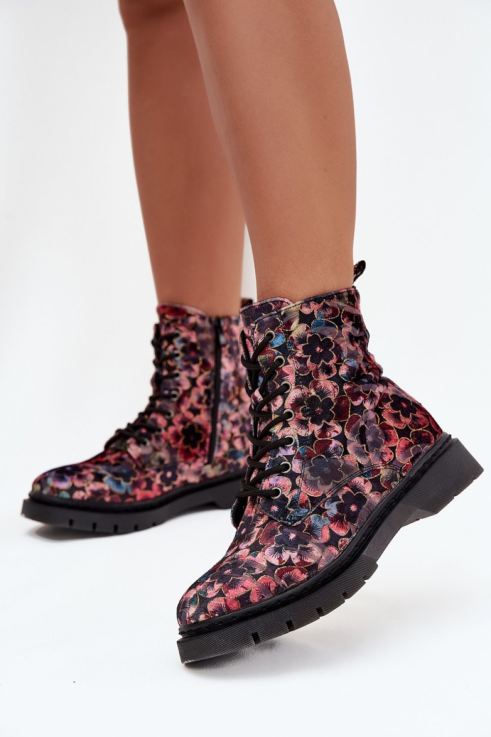 Artiker Women's Floral Ankle Boots by Step in Style, showcasing vibrant flower patterns and elegant side zipper, perfect for stylish casual wear.
