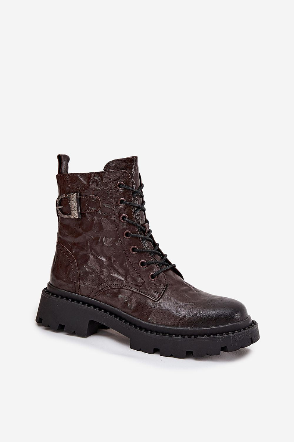 Stylish natural leather ankle boots for women by Step in Style, showcasing a sophisticated design with a practical zipper and warm insulated interior.