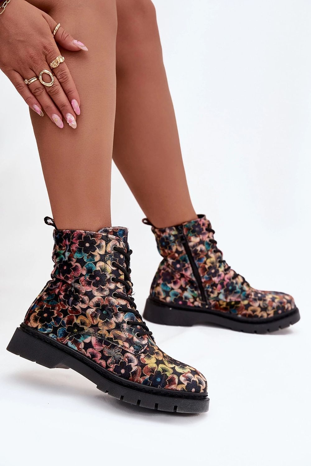 Artiker Women's Floral Ankle Boots with Side Zipper in elegant floral design, perfect for stylish comfort by Step in style.