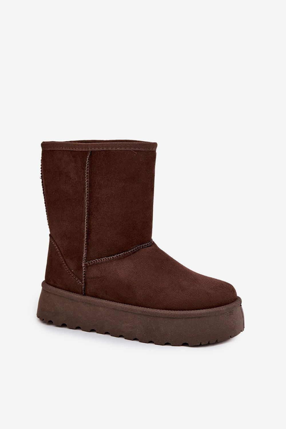 Sophisticated women's eco leather snow boots with a thick fur lining, ankle-high design, perfect for cold weather, brought to you by Step in Style.