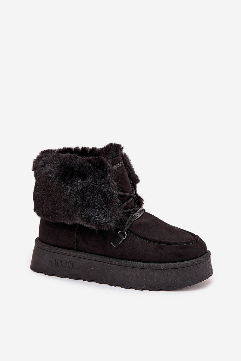 Chic and fashionable Women's Waterproof Snow Boots from Step in style, showcasing a contemporary silhouette with plush fur lining and comfortable platform.