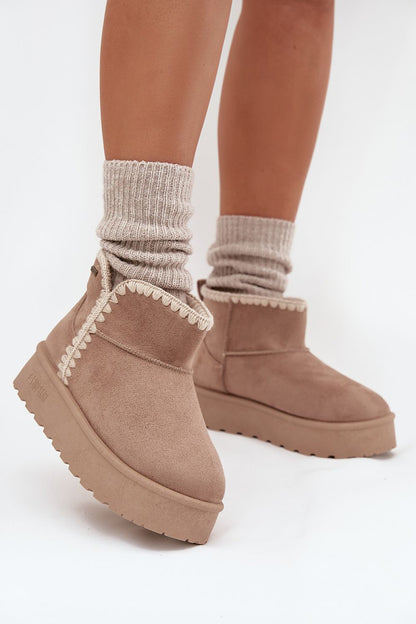 Stylish Women's snow boots by Step in Style made of eco suede, featuring a waterproof membrane and luxurious fur lining for ultimate winter comfort.