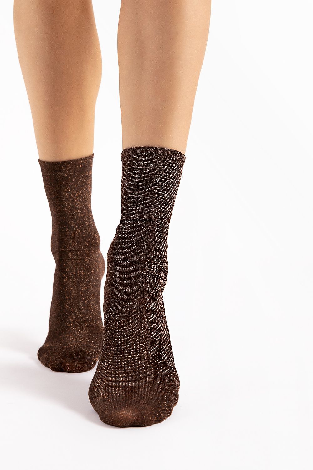 Luxury Fiore 3D woven socks featuring a unique shimmering design with Lurex and Spandex for ultimate comfort and flexibility.