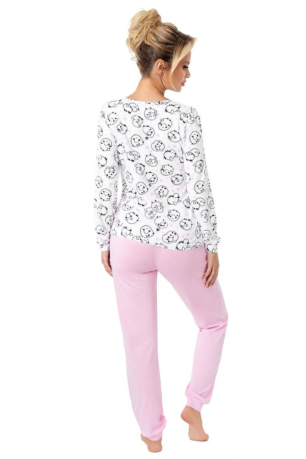 Luxurious cotton pyjamas for women by Donna, designed with a delightful sheep pattern, available in sizes S-XXL, crafted for ultimate comfort and elegance.