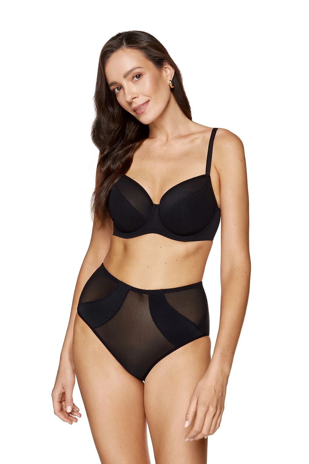 Stylish Gorteks bra showcasing exquisite black mesh detailing and corset foam for ultimate comfort and sophistication.