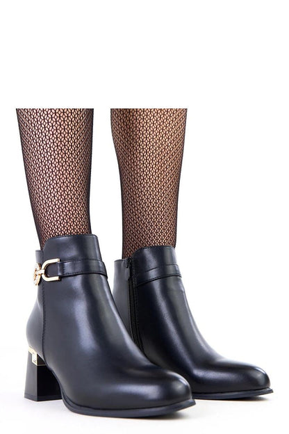 Solea elegant women's ankle boots in matte eco-leather, featuring a 6.5 cm heel and almond toe design for a luxurious autumn-winter look.