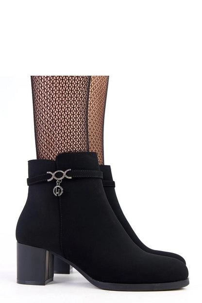 Solea Women's Eco-Leather Ankle Boots showcased with a comfortable fabric insole and block heel, merging elegance with everyday wear for a sophisticated look.