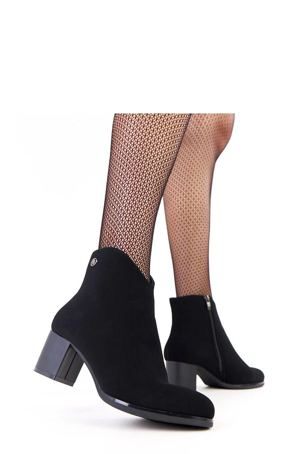 Elegant Solea Women's Classic Ankle Boots in matte eco leather featuring zircon accents, perfect for the autumn-winter season.