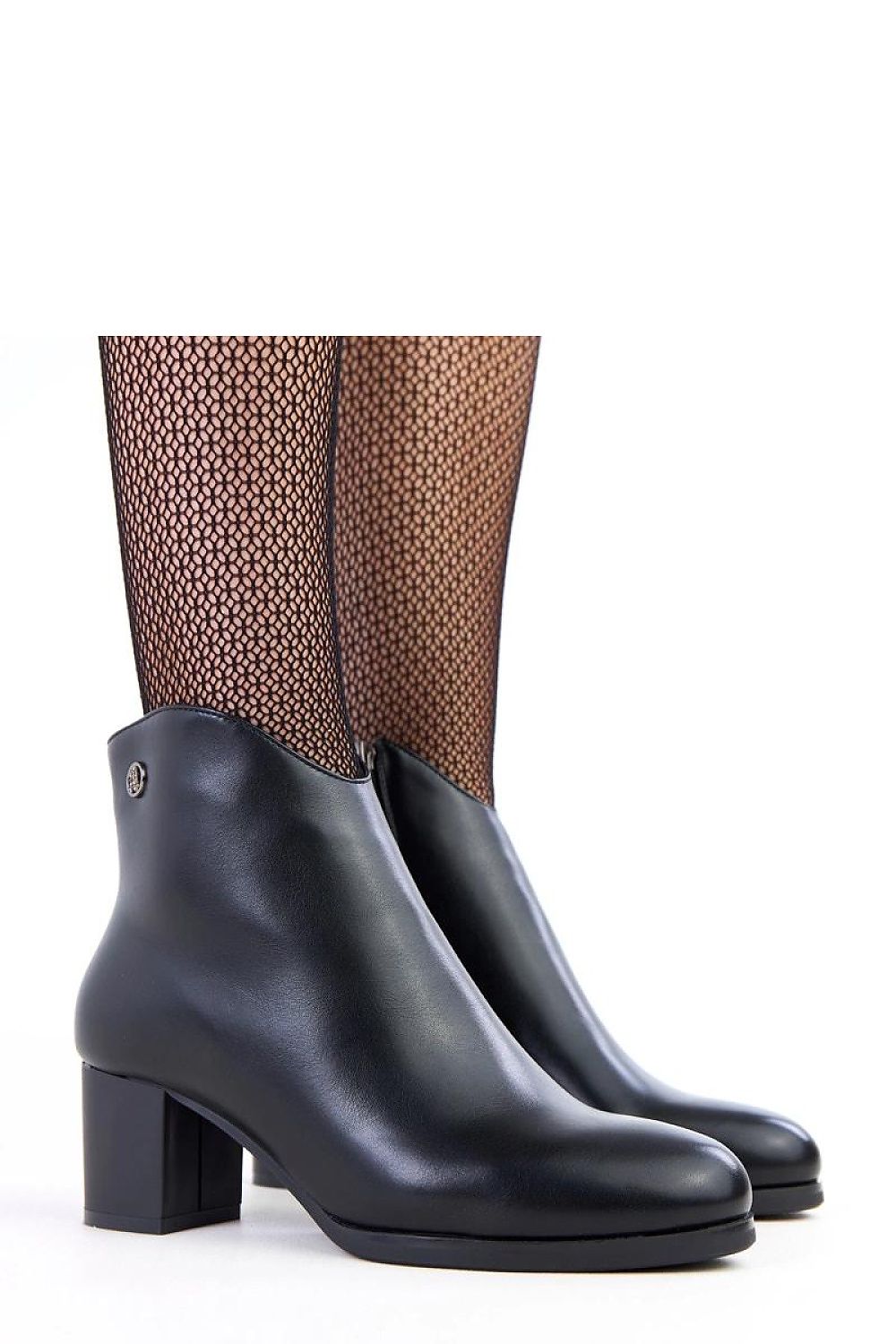 Elegant Solea Women's Classic Ankle Boots in matte eco leather featuring zircon accents and a 5.5 cm column heel, ideal for autumn-winter fashion, available in size EU 36-41.