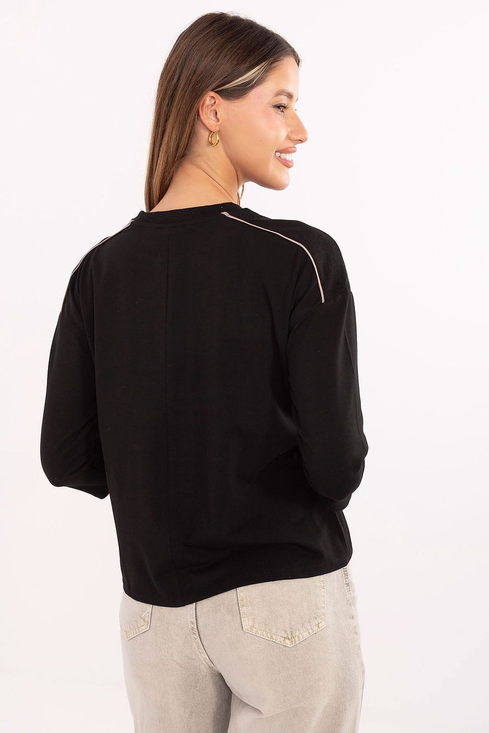 Stylish women's blouse by Relevance featuring a classic round neckline and 3/4 sleeves, ideal for versatile casual outfits.