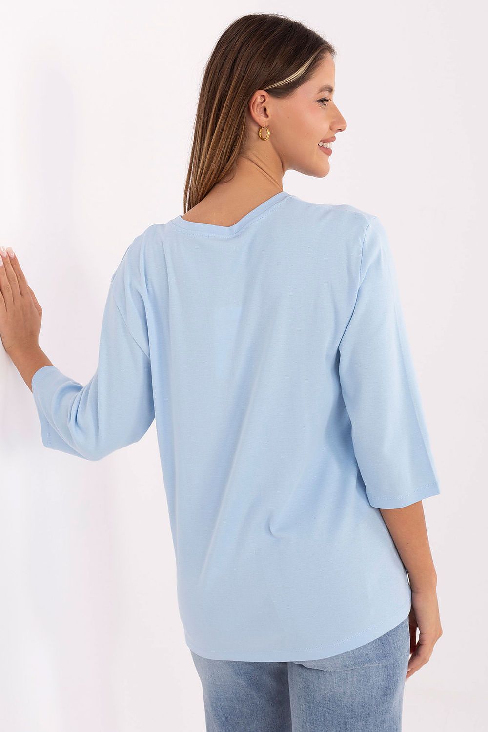 Relevance elegant women's blouse in a chic design, featuring a classic round neckline and comfortable fabric, perfect for casual outfits.