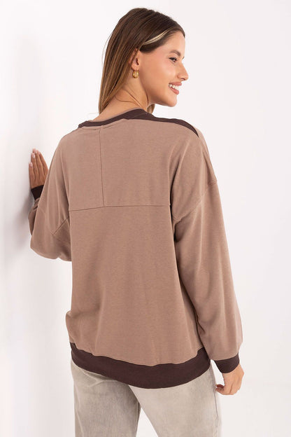 Relevance luxury cotton blend women's sweatshirt, perfect for casual outfits, combining comfort and modern fashion.