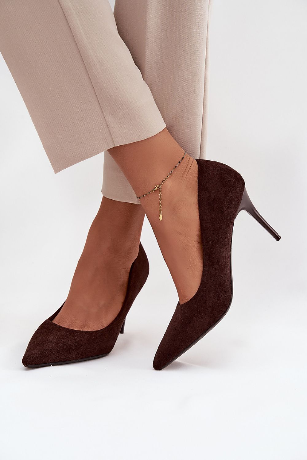Elegant eco-suede high heels for women by Step in Style, featuring an 8.5cm heel height, perfect for adding sophistication to any outfit.