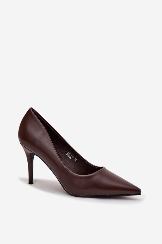 Step in Style eco-leather high heels depicting pointed toe elegance, perfect for both business and evening wear.