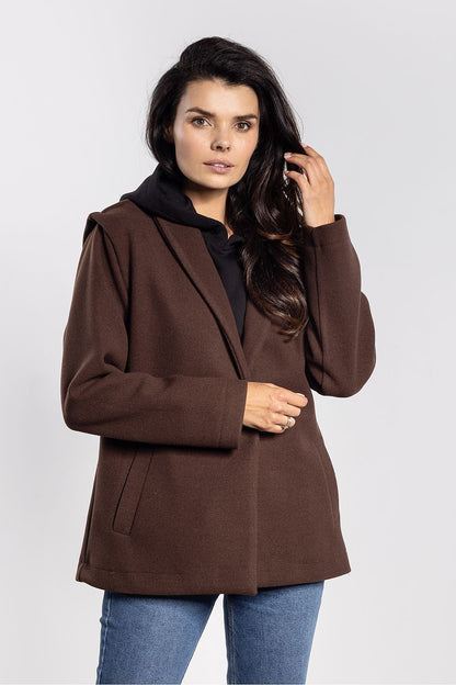 Luxury women's corduroy jacket by awama, featuring single-button closure and practical pockets for a sophisticated look.