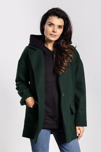 Elevate your wardrobe with the awama stylish oversized women's jacket featuring elegant flap pockets, perfect for sophisticated layering.