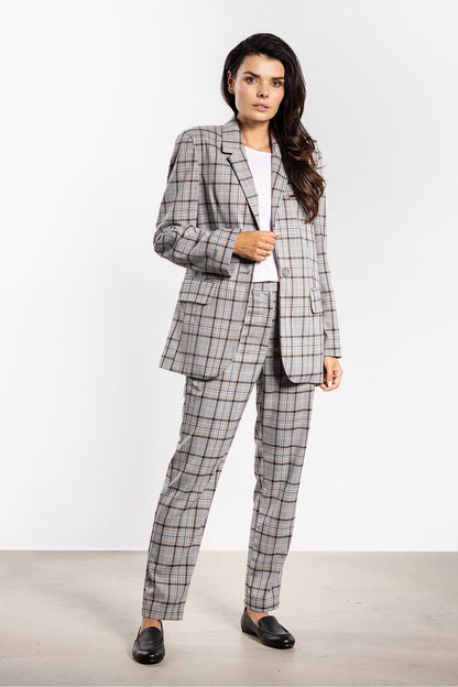 Elegant oversized checkered blazer for women by awama, perfect for timeless style and comfort in sizes S to XL.