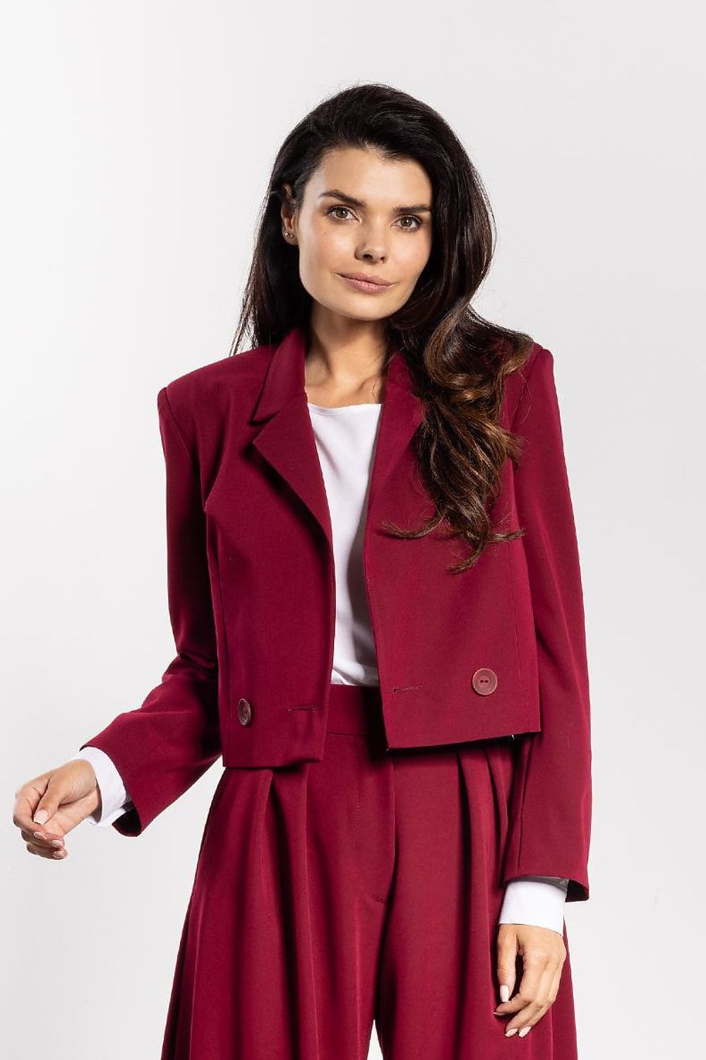 Elegant double-breasted jacket by Awama in a stylish loose cut, showcasing classic lapels and refined design, perfect for a sophisticated look.