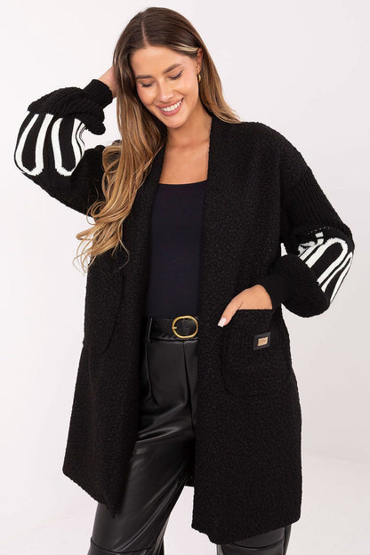 Elegant Women's Boucle Cardigan with long sleeves, knee-length design, showcasing luxurious style and comfort by Factory Price.