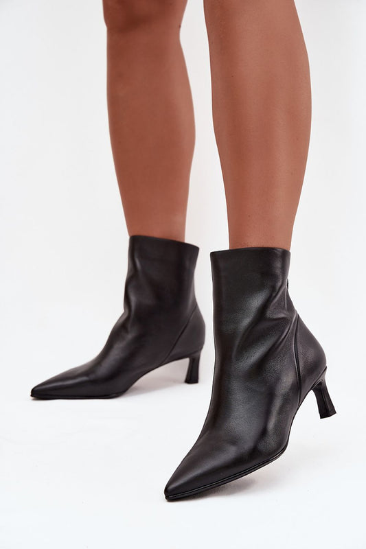 Elegant women's ankle boots in high quality natural leather by Step in Style, featuring a chic stiletto heel of 5.5 cm, perfect for formal occasions and stylish evening outfits, available in sizes EU 36-40.