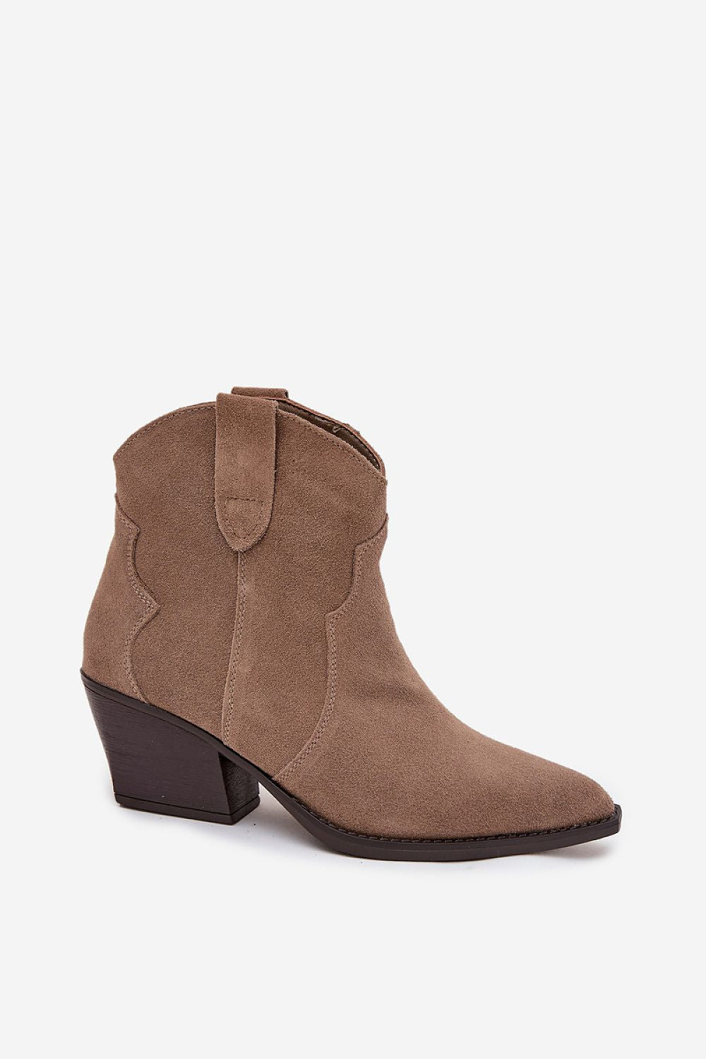 Chic women's ankle boots in natural suede from Step in Style, providing thermal comfort and a sophisticated western touch to any ensemble.