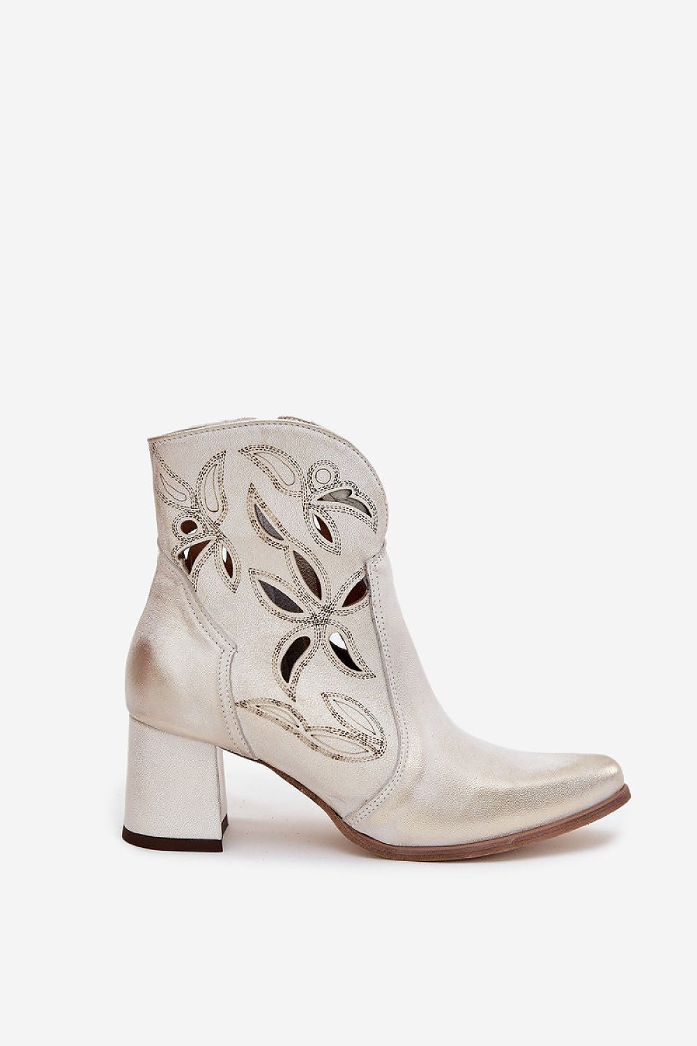 Luxury women's ankle boots by Step in Style made from natural leather featuring a pointed toe design and chic column heels.