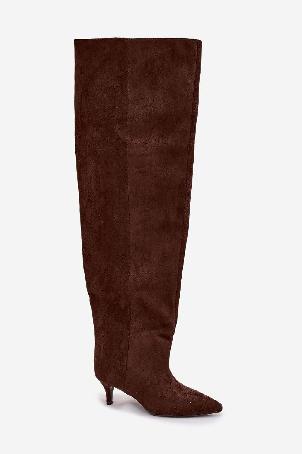 Step in Style Eco-Suede Women's Boots with Wide Shaft and Stiletto Heel, ideal for chic and sophisticated outfits.