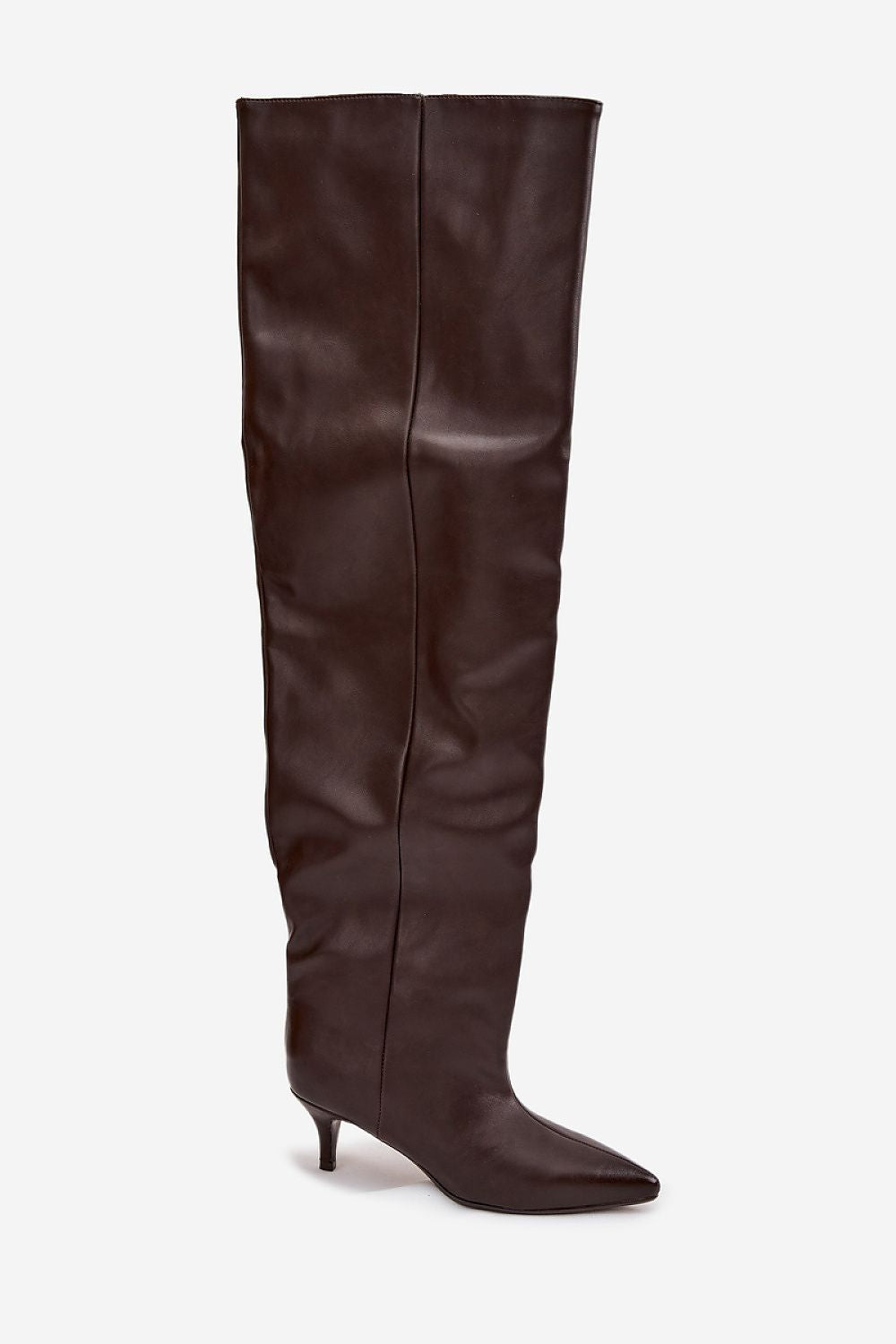 Fashionable Eco-Suede Women's Boots with a Wide Shaft and Low Stiletto Heel by Step in Style, showcasing a refined and sophisticated silhouette.