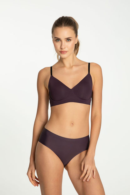 Julimex Dark Plum Simple Classic Panties showcasing luxurious comfort, a timeless cut, and rich burgundy tones, perfect for adding elegance to everyday wear.