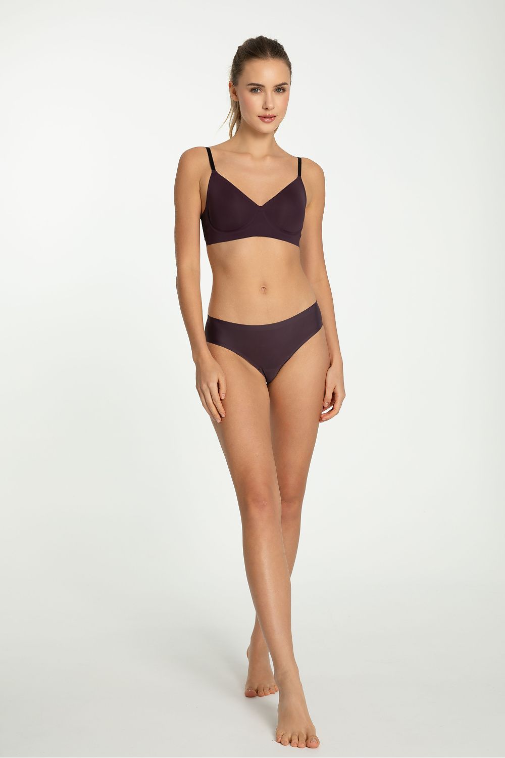 Julimex dark plum Brazilian style panties elegantly showcasing modern cut and feminine design for comfort and style.
