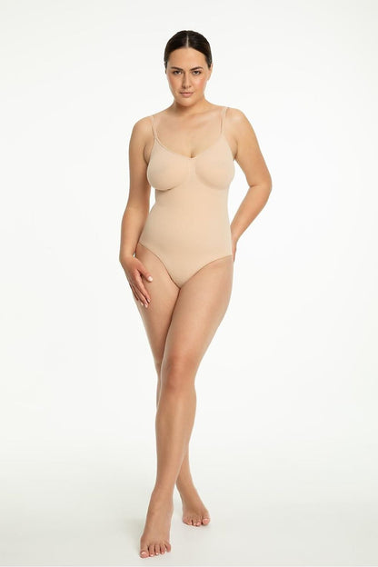 Julimex Elegant Shapewear Body 421 in an elegant display, showcasing seamless comfort and a bust-lifting design for sizes S-XXL.