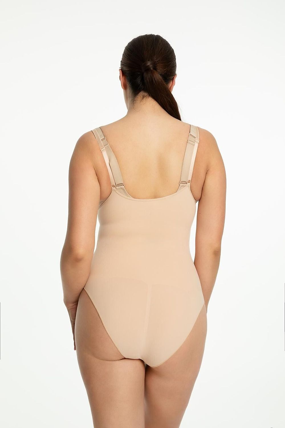 Julimex Model 419 Open Bust Shapewear Body - Luxurious seamless design in neutral beige, tailored for a sophisticated silhouette with adjustable straps and a flattering fit.
