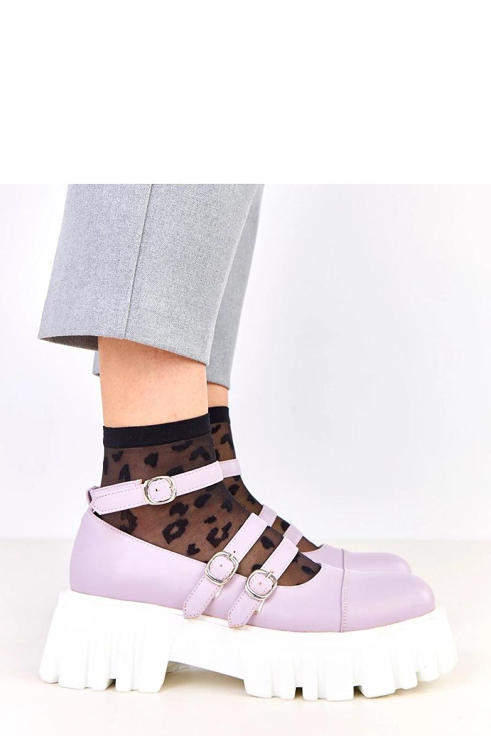 Close-up of Solea Women's Eco Leather Half Shoes showcasing the craftsmanship of the 6 cm high platform and contemporary square toe, ideal for stylish comfort.