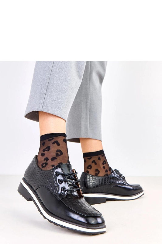 Solea Luxury Lace-Up Half Shoes in eco-leather featuring decorative embossing and a square toe design, ideal for elegant daily wear.