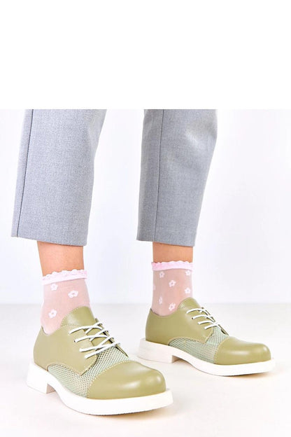 Solea Lace-Up Half Shoes in elegant synthetic leather with a decorative mesh insert, perfect for urban styling and comfort, showcasing a chic design suitable for everyday wear.