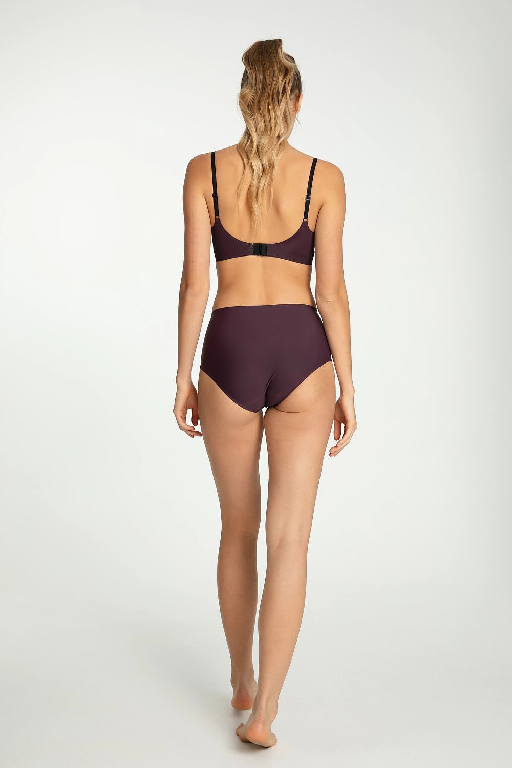 Luxurious Dark Plum Julimex Simple Maxi Panties; refined colour and tailored fit, perfect for enhancing your silhouette.