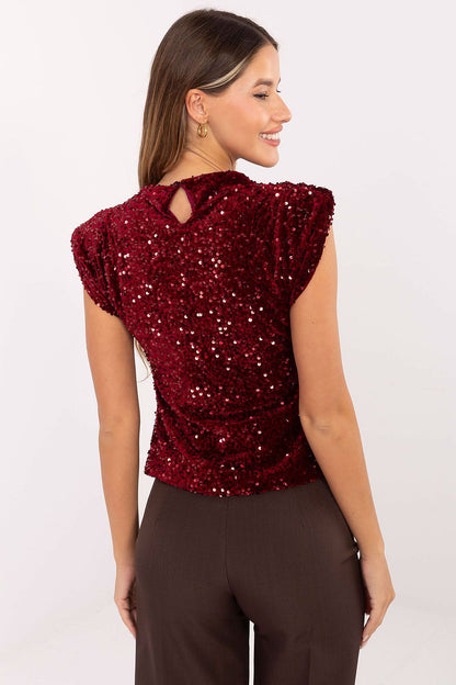 Stylish sleeveless blouse from Italy Moda, showcasing a glamorous design ideal for evening receptions and parties.