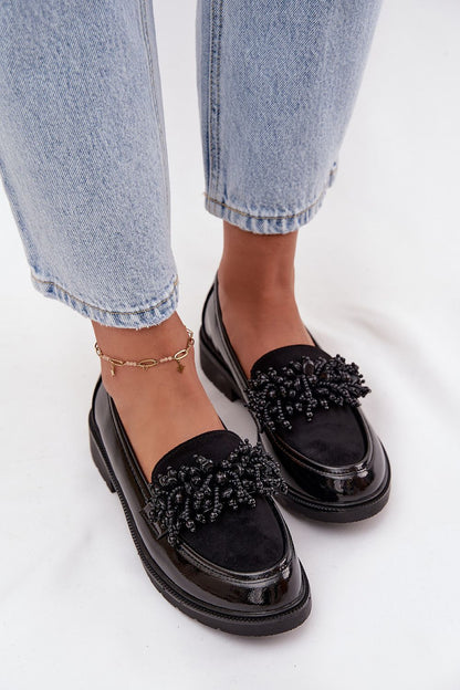 Comfortable eco-suede loafers for women by Step in style, designed with elegant aesthetic and flat heels for versatile fashion.