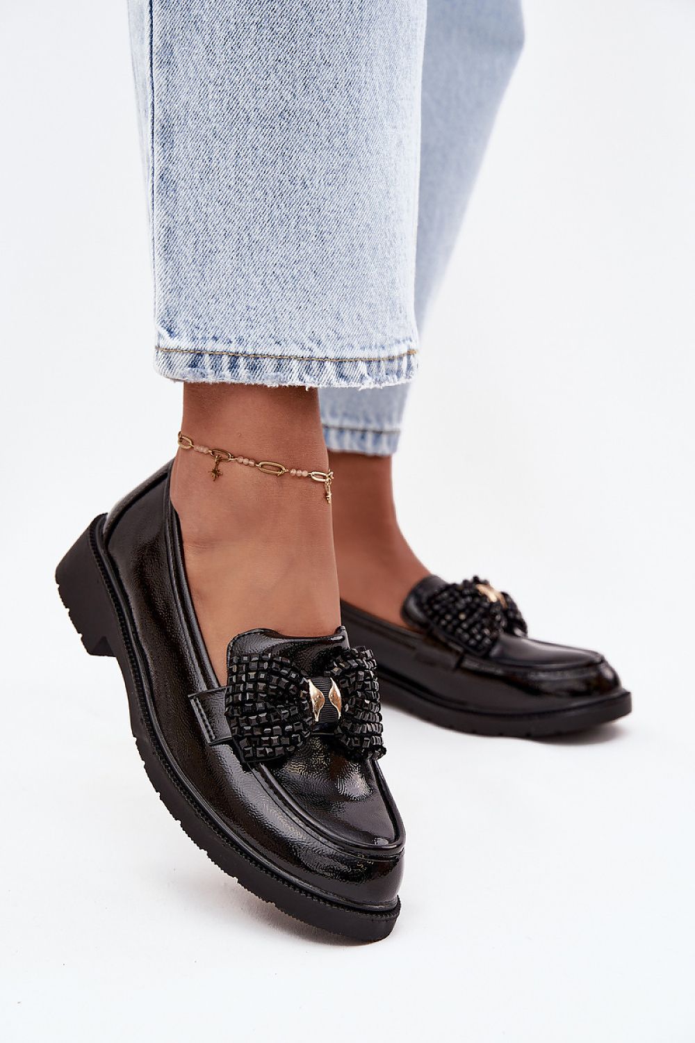 Elegant S.Barski Moccasin Loafers with Bow Decoration in luxurious artificial leather, sizes EU 36-41, perfect for comfort and style by Step in Style.